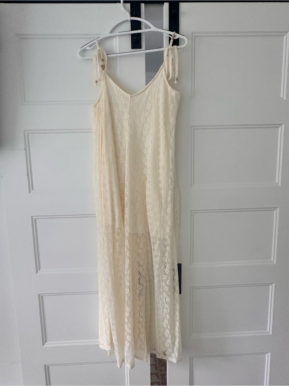MadeWorn Cream Lace Maxi Slip Dress